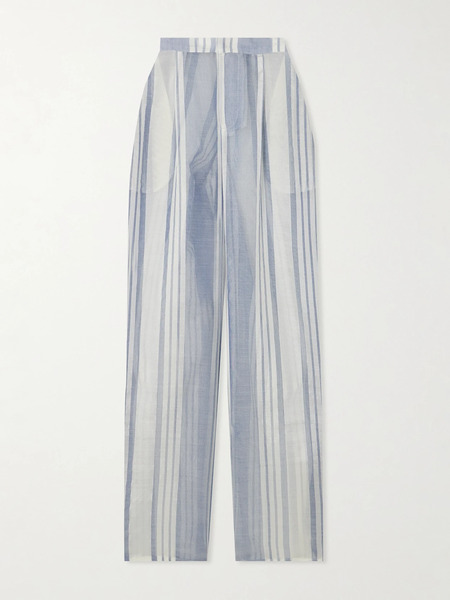  Admona   Nur Striped Gauze Straight Leg Pants   Blue 