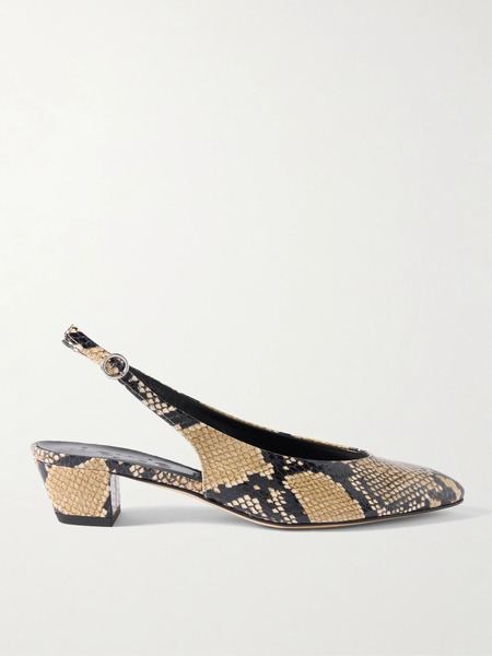  Aeyde   Celeste Snake Effect Leather Slingback Pumps   Snake Print 