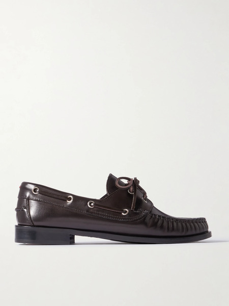  Aeyde   Harris Leather Boat Shoes   Chocolate 