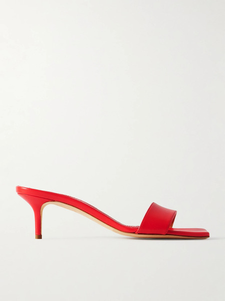  Aeyde   Ilvy Leather Mules   Red 