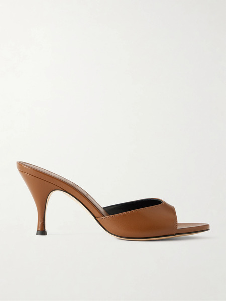  Aeyde   Samia Leather Mules   Dark Brown 