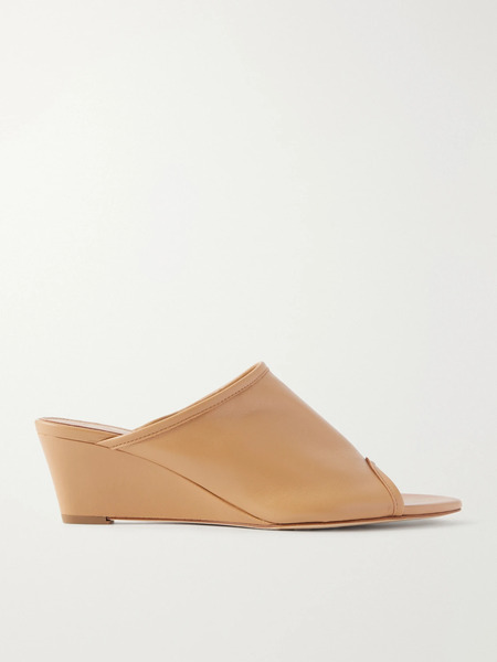  Aeyde   Suzanne Leather Trimmed Mesh Sandals   Beige 
