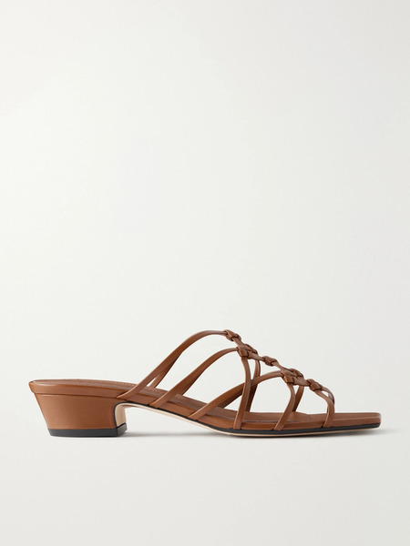  Aeyde   Tahla Woven Leather Sandals   Chocolate 