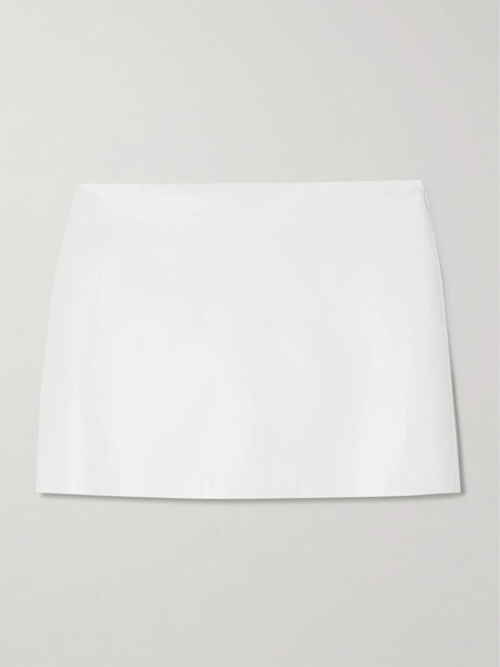 Agolde   Agda Recycled Leather Blend Mini Skirt   Cream 