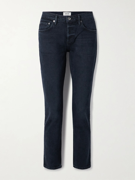  Agolde   Cocktail Ankle Mid Rise Slim Leg Jeans   Dark Denim 