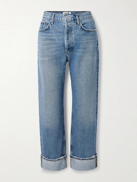  Agolde   Fran Cropped Mid Rise Straight Leg Jeans   Mid Denim 