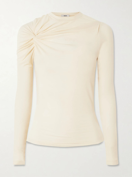  Agolde   Lissa Gathered Jersey Top   Cream 