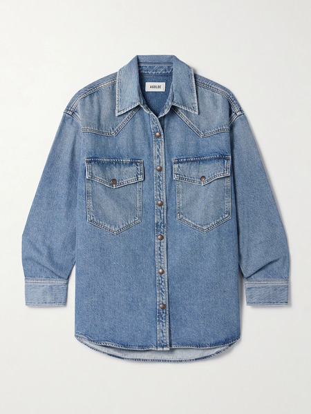  Agolde   Lotta Denim Shirt   Mid Denim 