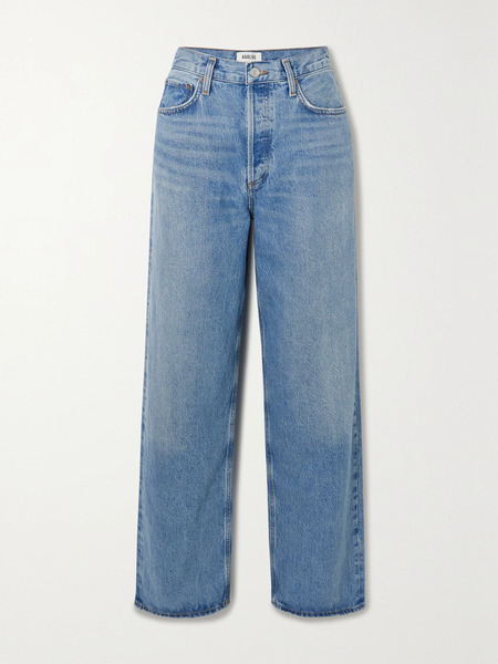  Agolde   Low Slung Puddle Jeans   Mid Denim 