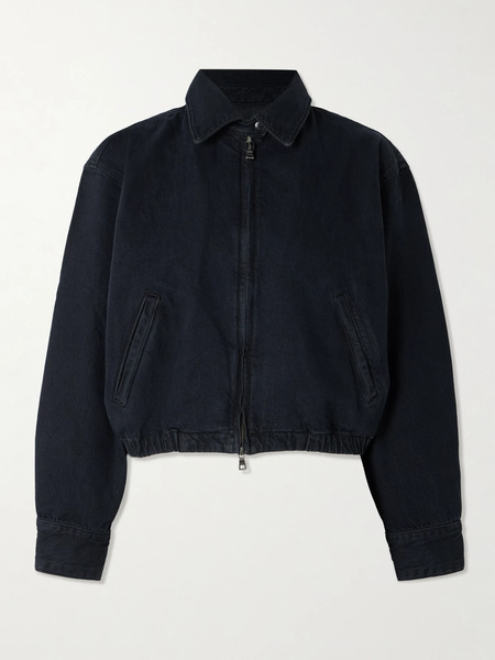  Agolde   Nile Denim Bomber Jacket   Dark Denim 