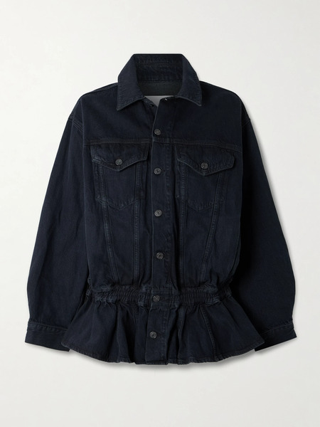  Agolde   Rubik Denim Peplum Jacket   Dark Denim 