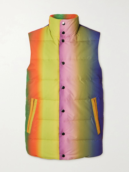  Agr   Quilted Ombré Shell Down Vest   Yellow 