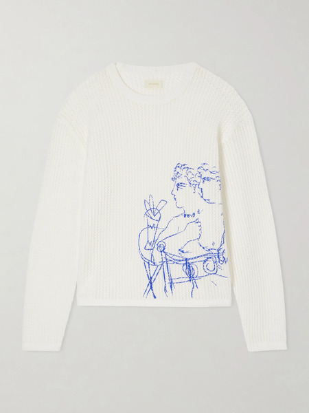  Aimé Leon Dore   Artiste Embroidered Mesh Sweatshirt   Off White 