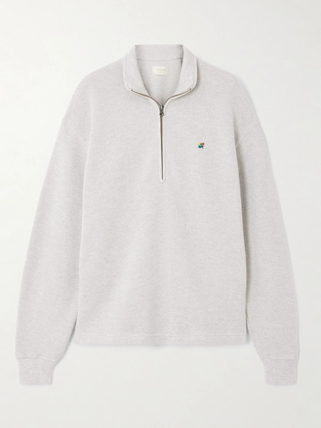  Aimé Leon Dore   Embroidered Cotton Sweatshirt   Off White 