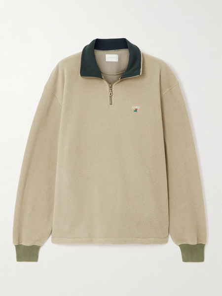  Aimé Leon Dore   Embroidered Fleece Sweatshirt   Beige 
