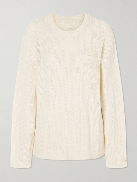  Aimé Leon Dore   Open Knit Cotton Sweater   Cream 