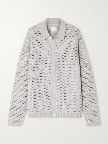  Aimé Leon Dore   Open Knit Wool Blend Shirt   Gray 
