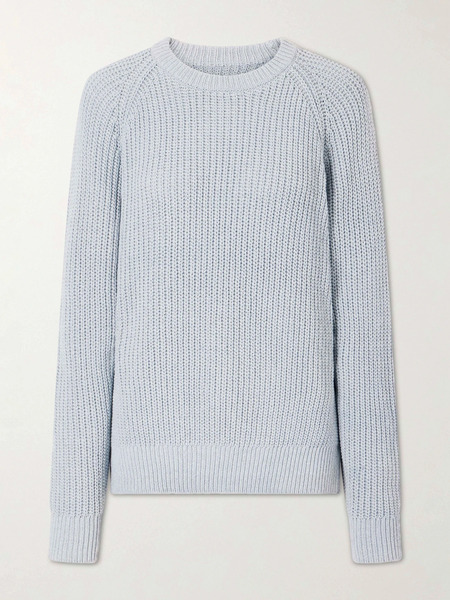  Aimé Leon Dore   Ribbed Cotton Sweater   Light Blue 