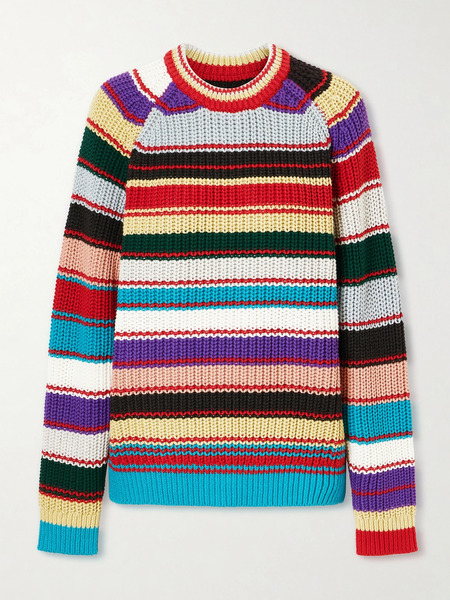  Aimé Leon Dore   Striped Crewneck Cotton Knitted Sweater   Multi 