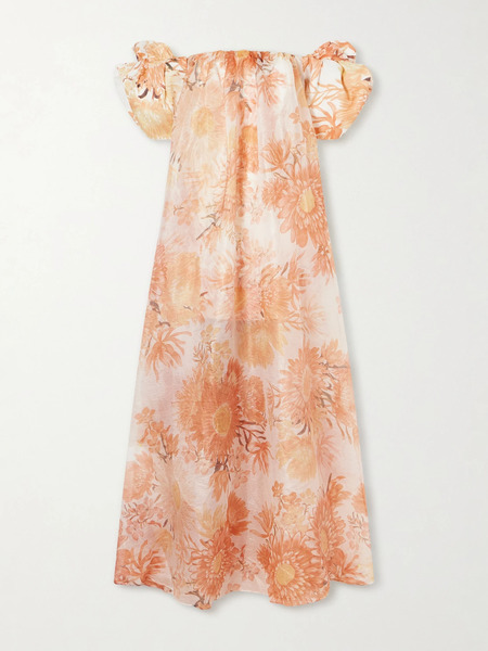  Aje   Cosette Ruffled Organza Gown   Orange 