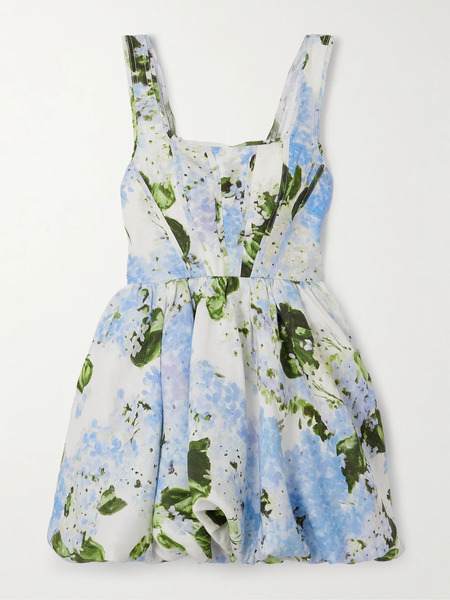  Aje   Suzette Printed Linen Blend Mini Dress   Blue 