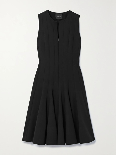  Akris   Paneled Wool Blend Mini Dress   Black 