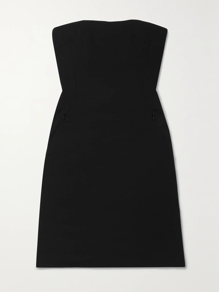  Akris   Strapless Wool Blend Crepe Tunic   Black 