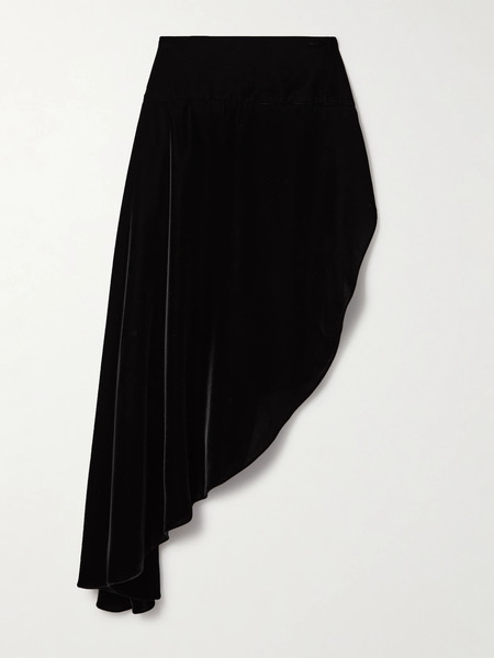  Alaïa   Asymmetric Velvet Skirt   Black 