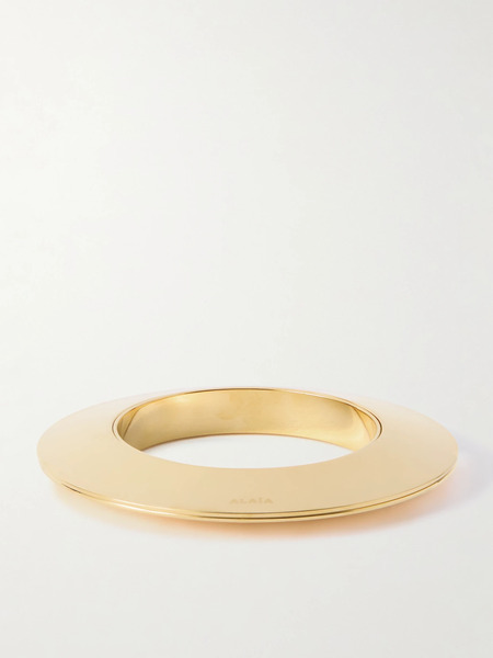  Alaïa   Blade Gold Tone Bangle   One Size 