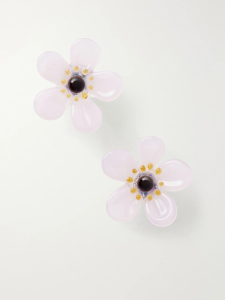  Alaïa   Bloom Glass Earrings   Pink 
