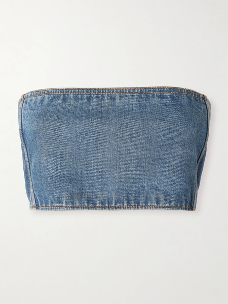  Alaïa   Denim Bustier Top   Blue 