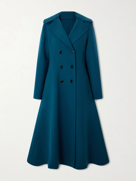  Alaïa   Double Breasted Wool Coat   Blue 