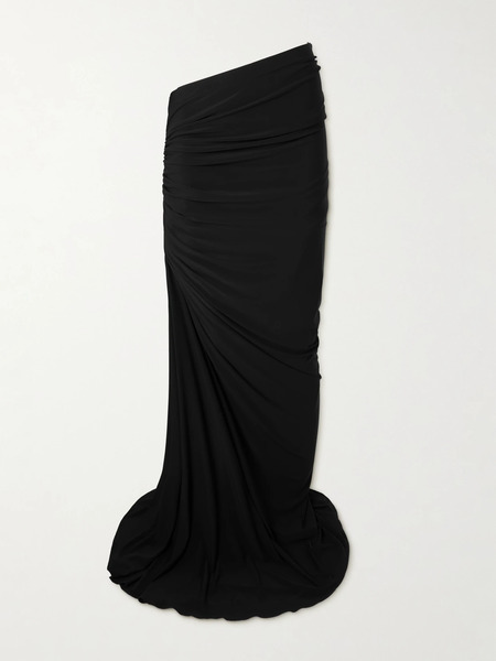  Alaïa   Draped Stretch Knit Maxi Skirt   Black 