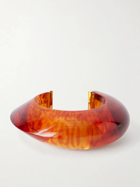  Alaïa   Edge Gold Tone Bangle   Tortoiseshell 