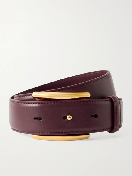  Alaïa   Embellished Leather Belt   Burgundy 