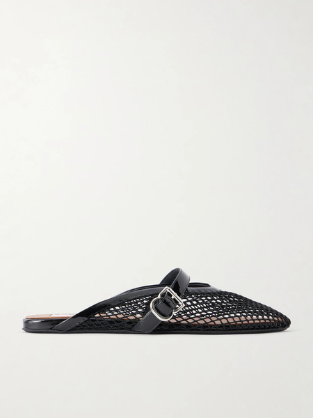  Alaïa   Fishnet Flat Mules   Black 