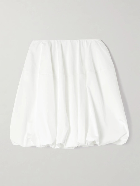  Alaïa   Gathered Cotton Poplin Mini Skirt   White 
