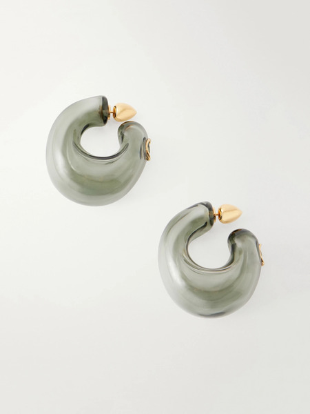  Alaïa   Glass Hoop Earrings   Storm Blue 