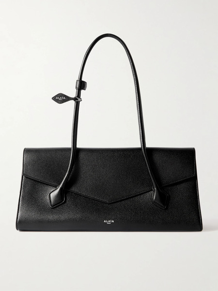  Alaïa   Le Teckel Flap Textured Leather Shoulder Bag   Black 