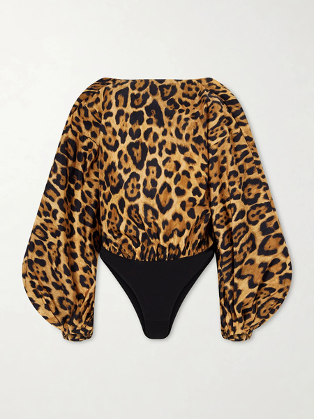  Alaïa   Leopard Print Shell Bodysuit   Leopard Print 