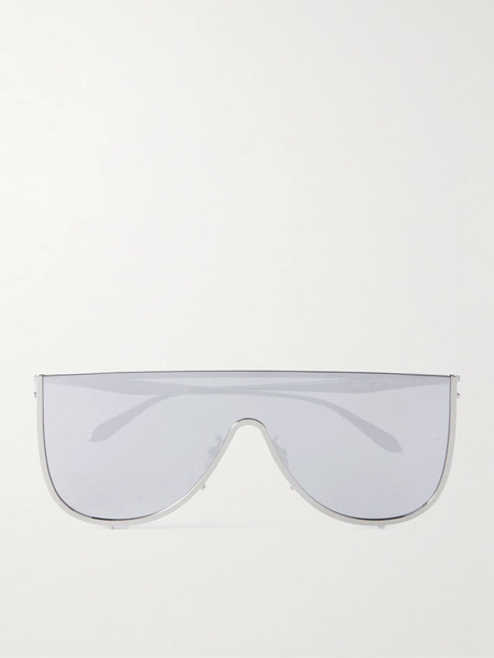  Alaïa   Mask Large D Frame Silver Tone Sunglasses   One Size 
