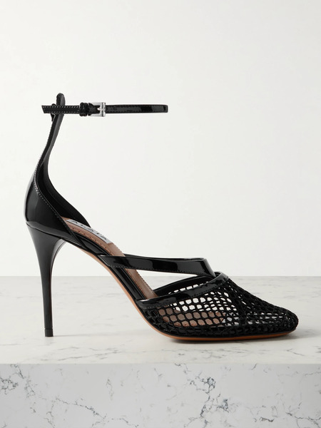  Alaïa   Patent Leather And Fishnet Pumps   Black 