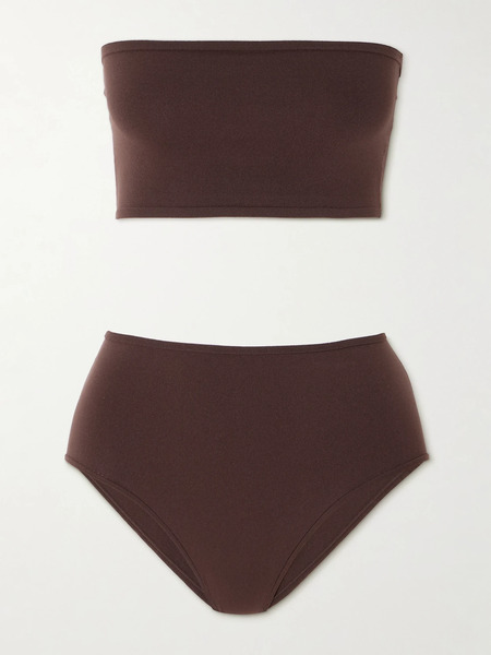  Alaïa   Stretch Jersey Bandeau Bra And Briefs Set   Brown 