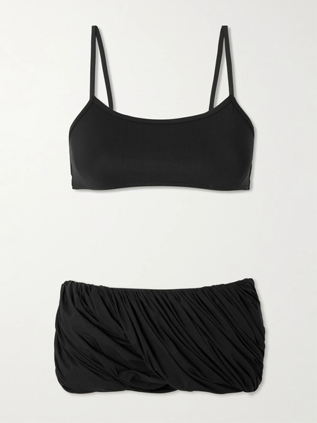  Alaïa   Twisted Ruched Bikini   Black 