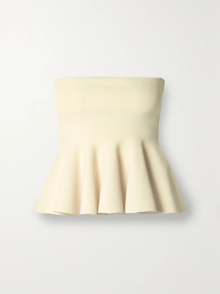  A.l.c.   Eliza Strapless Ruffled Stretch Knit Top   Cream 
