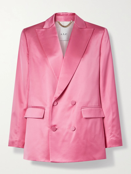  A.l.c.   Riley Double Breasted Satin Blazer   Pink 