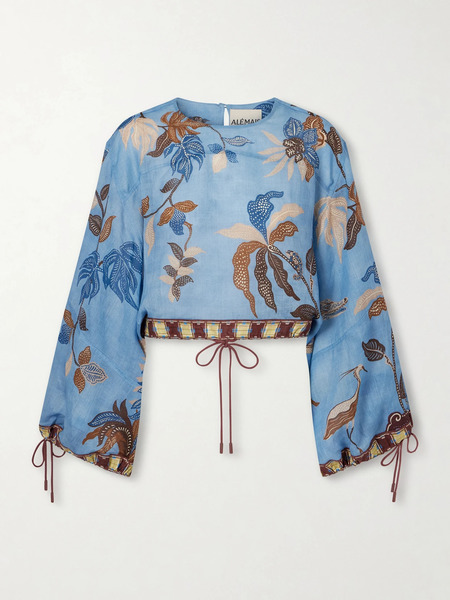 Alémais   Georgie Cropped Printed Ramie Blouse   Multi 