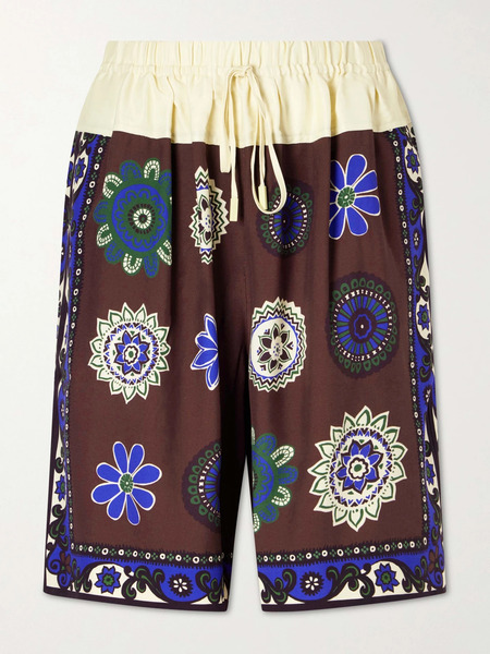  Alémais   Jasper Crepe Printed Shorts   Chocolate 