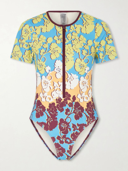  Alémais   Splice Open Back Printed Half Zip Swimsuit   Multi 