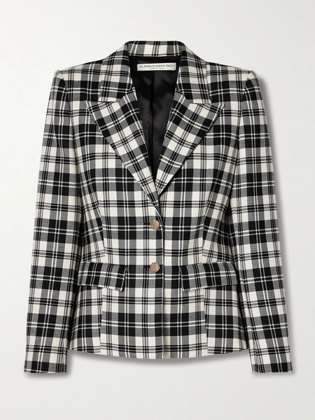  Alessandra Rich   Checked Wool Twill Blazer   Multi 